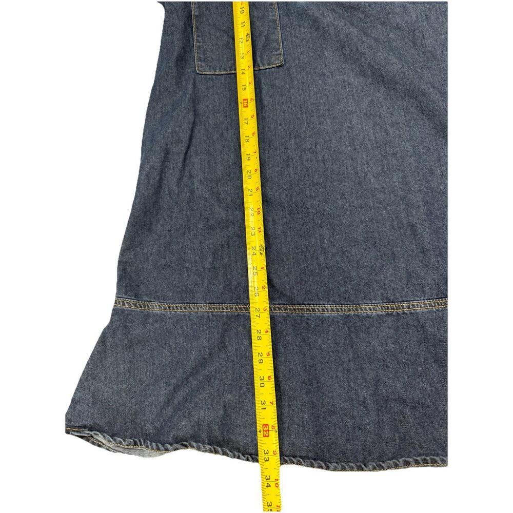 Dokotoo Denim Dress Women’s Medium Blue Jean Western Puff Sleeve Babydoll - Picture 3 of 7